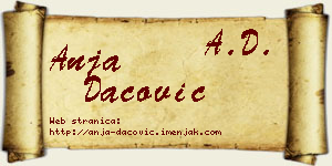 Anja Dacović vizit kartica